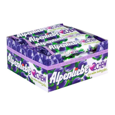 Alpenliebe 2 Chew Grapes 24.5g x 16 Sticks x 24 Pouches