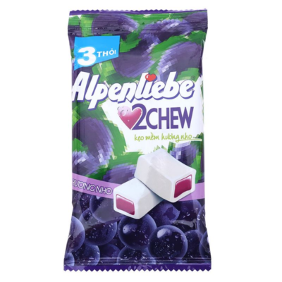 Alpenliebe 2 Chew Grapes 73.5g ( 3 Sticks X 24.5g) x 70 Bags