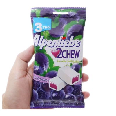 Alpenliebe 2 Chew Grapes 73.5g ( 3 Sticks X 24.5g) x 70 Bags