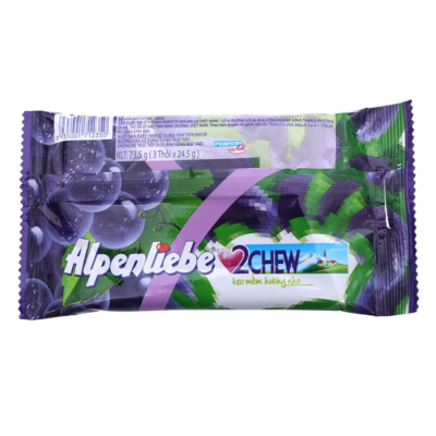 Alpenliebe 2 Chew Grapes 73.5g ( 3 Sticks X 24.5g) x 70 Bags