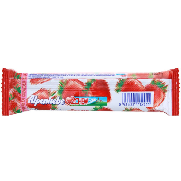 Alpenliebe 2 Chew Strawberry 24.5g x 16 Sticks x 24 Boxes