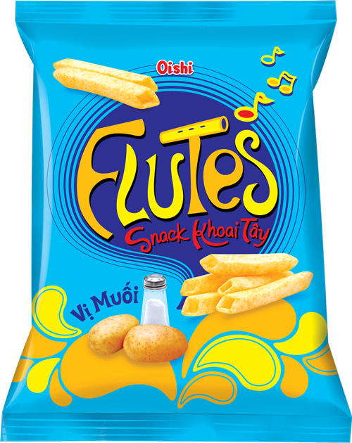 Oishi Flutes Snack Potatoes Salt 40g x 60 Bag