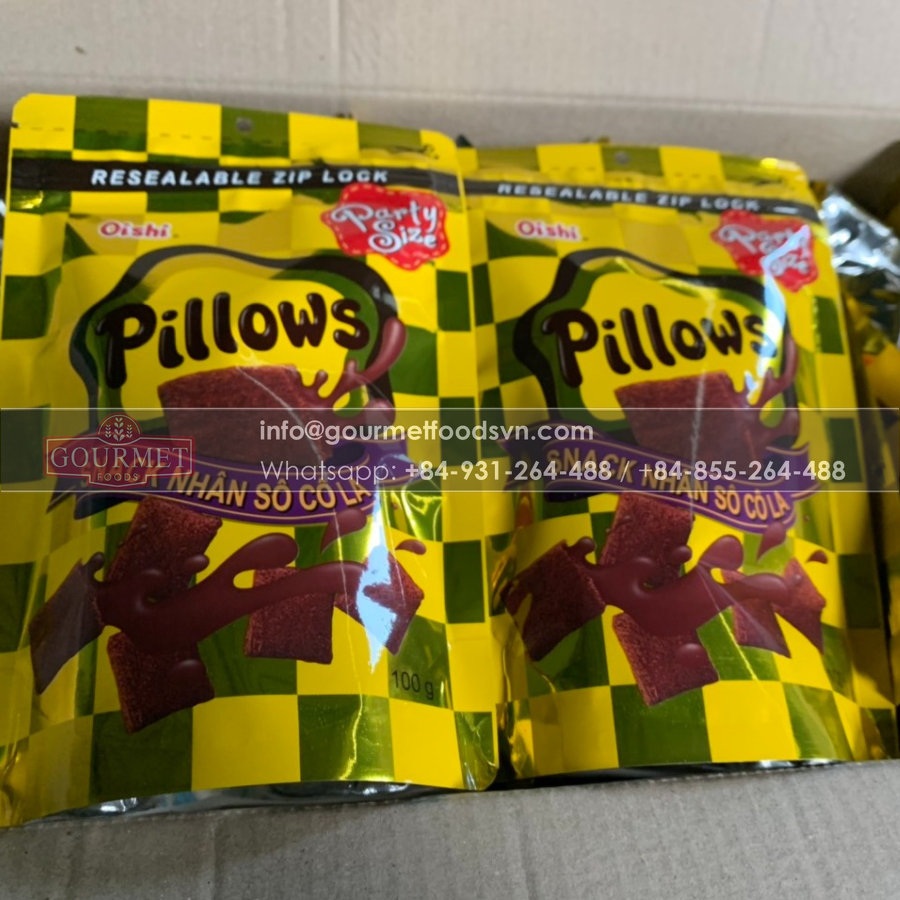 Oishi Pillows Chocolate Flavor 45g x 100 Bags