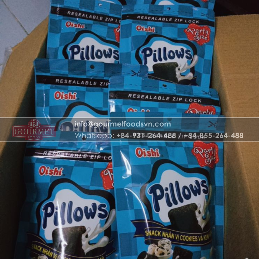 Oishi Pillows Cookie Vanilla Flavor 45g x 100 Bags