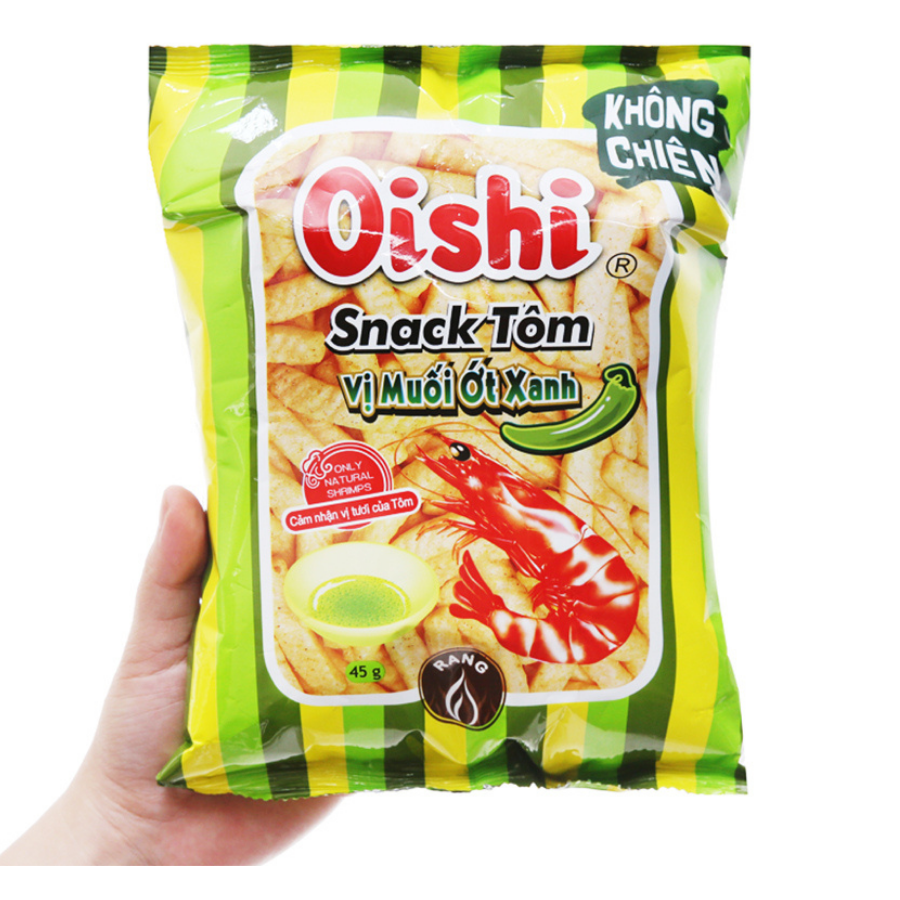 Oishi Shrimp Salt & Green Pepper Snack 39g x 60 Bags