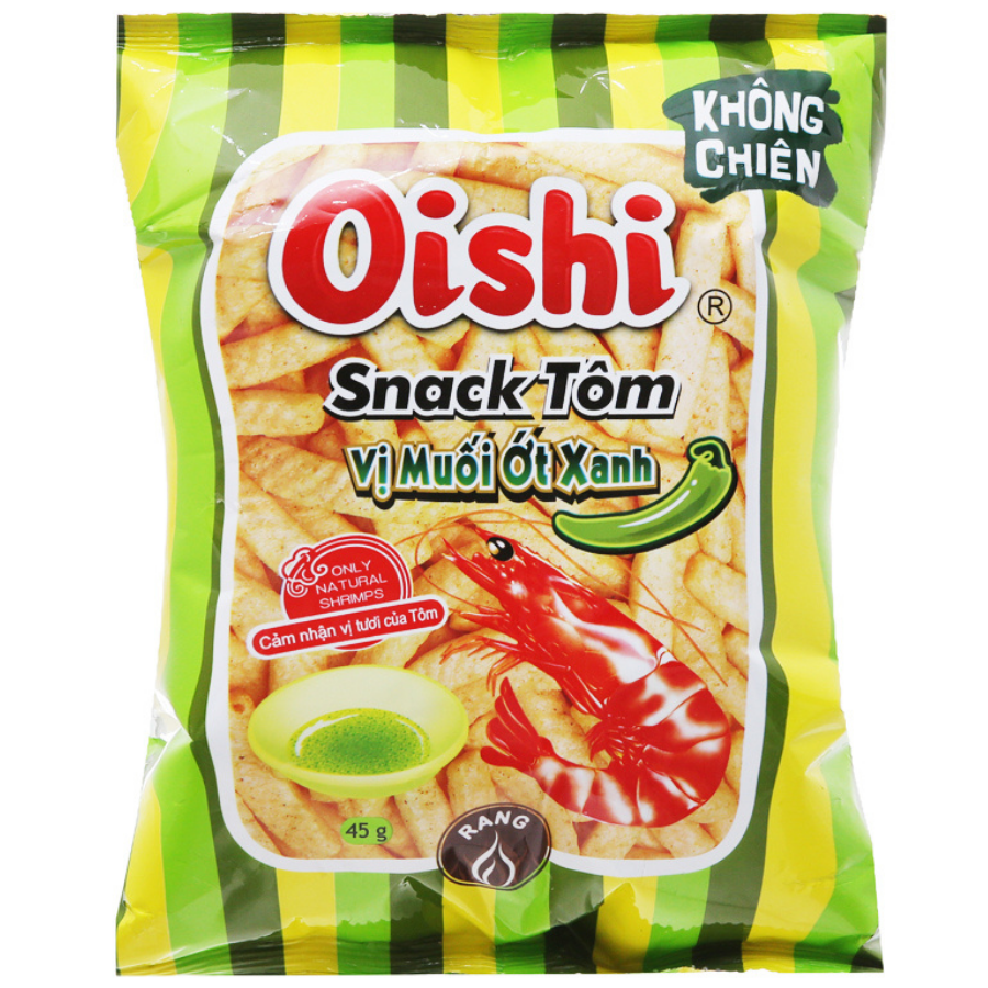 Oishi Shrimp Salt & Green Pepper Snack 39g x 60 Bags