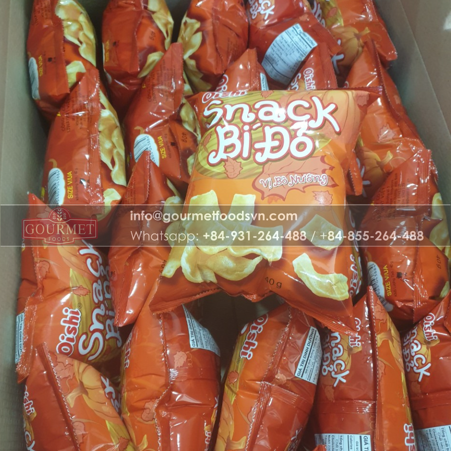 Oishi Chip Pumpkin Grilled Beef Flavour 14g x 100 Bags