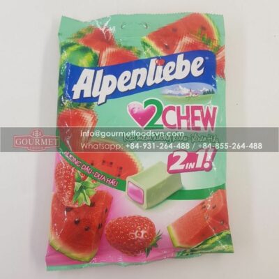 Alpenliebe 2 Chew Strawberry & Watermelon 227.5g x 24 Bags