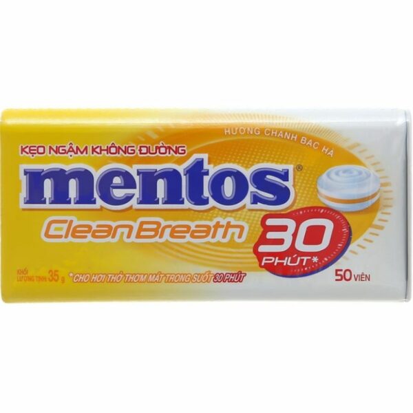 Mentos CleanBreath 30' Lemon Mint 35g x 12 x 6 Boxes