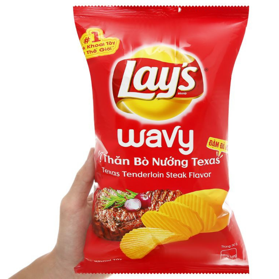 Lay's Wavy Grilled Beef Tenderloin Texas Snack 58g x 80 Bags