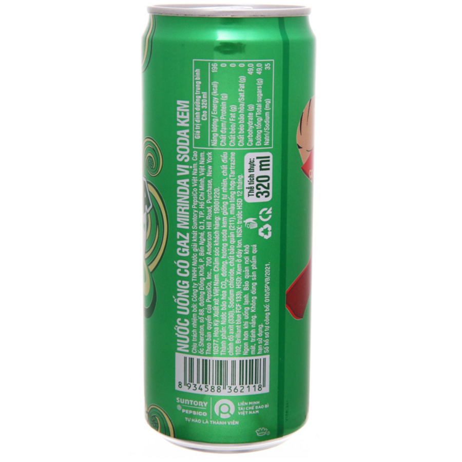 Mirinda Soda Cream Soft Drink Can 320ML x 24 Cans