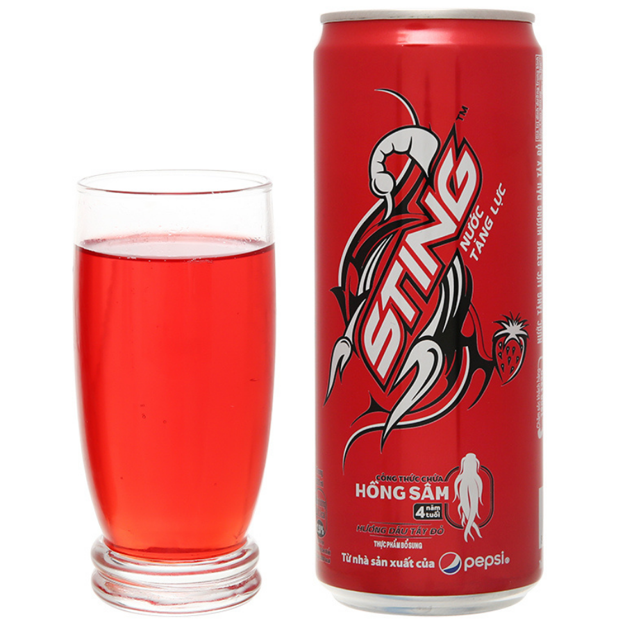 Sting Strawberry Energy Drink Can 330ML x 24 Cans