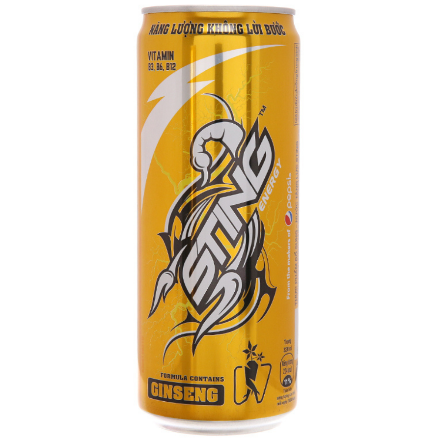 Sting Energy Drink Gold Rush Can 330ML x 24 Cans