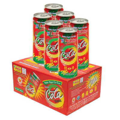 Bidrico Vietnam Soft Drink Cola 330ml x 24 cans