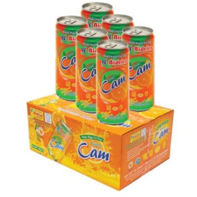Bidrico Soft Drink Orange 330ml x 24 cans