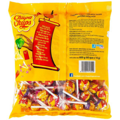 Chupa Chups Lollipops Vitamin C Tiger 60 pcs 600g x 18 pouches
