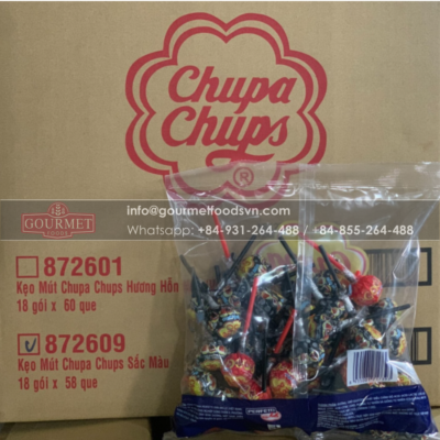 Chupa Chups Lollipops Cola & Strawberry 580g x 18 pouches