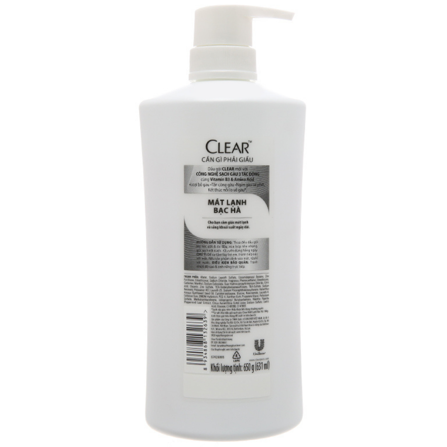 Clear Ice Cool Menthol Shampoo 630g x 8 Bottles