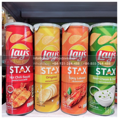 Lay's Stax Chips Hot Chili Squid Potato 105g x 16 Cans