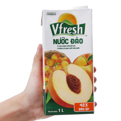 VFresh Peach Juice Drink 1L x 12 Boxes