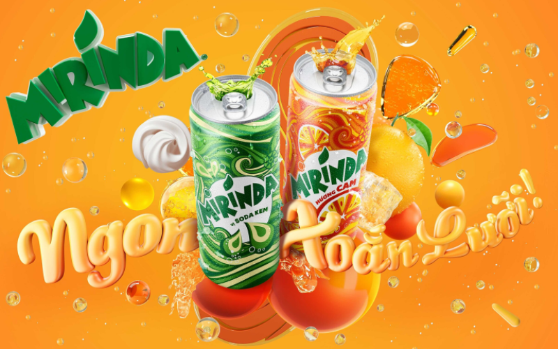 calories in 320ml Mirinda soft drinks