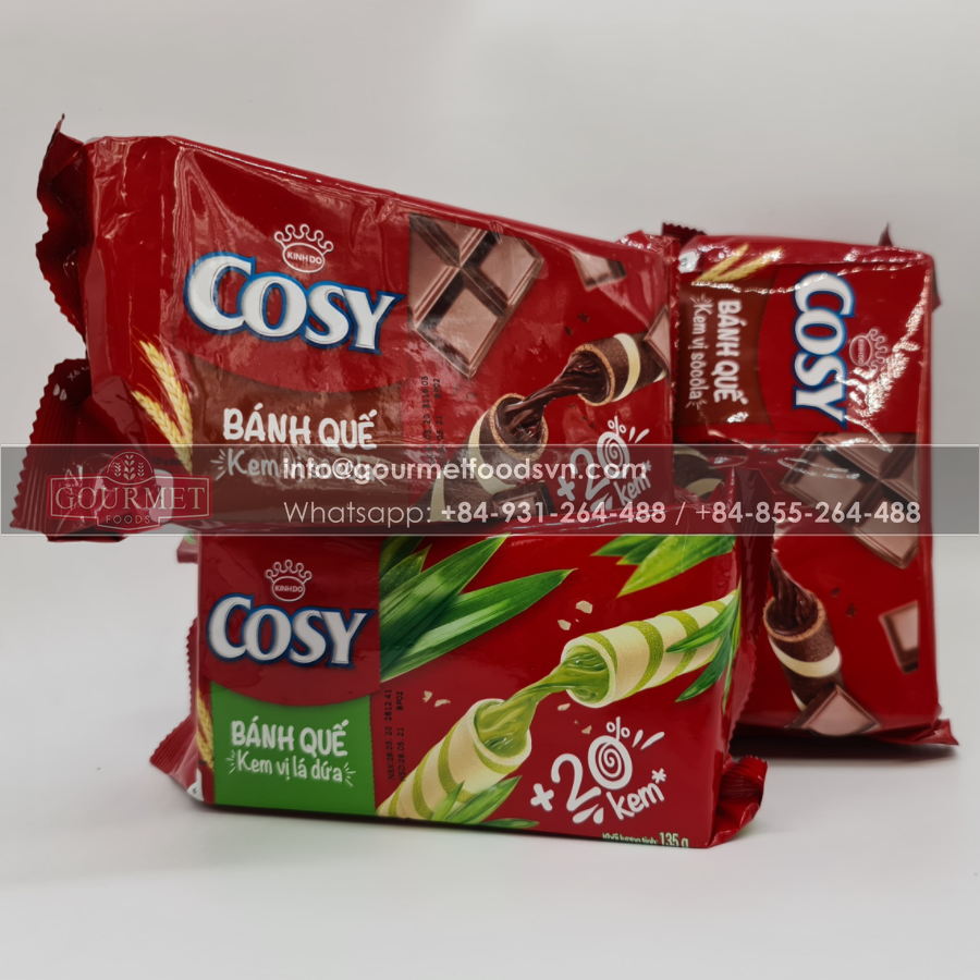 Cosy Wafer Roll Mixed Flavour 135g x 24 Bags