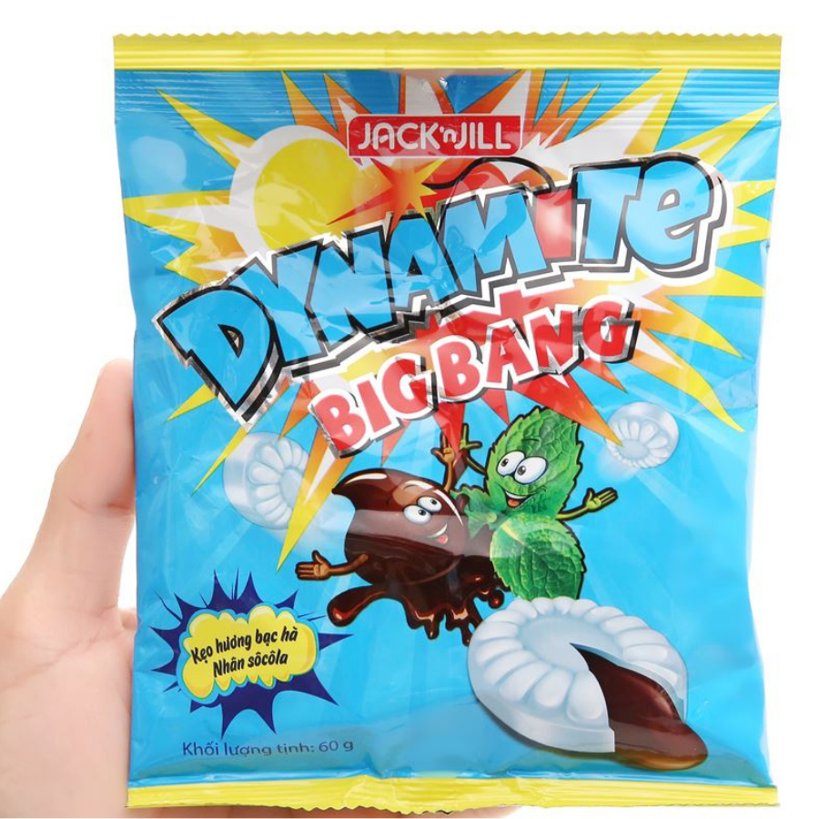 Dynamite Candy Big Bang Mint Chocolate Filling 60g x 50 Bags