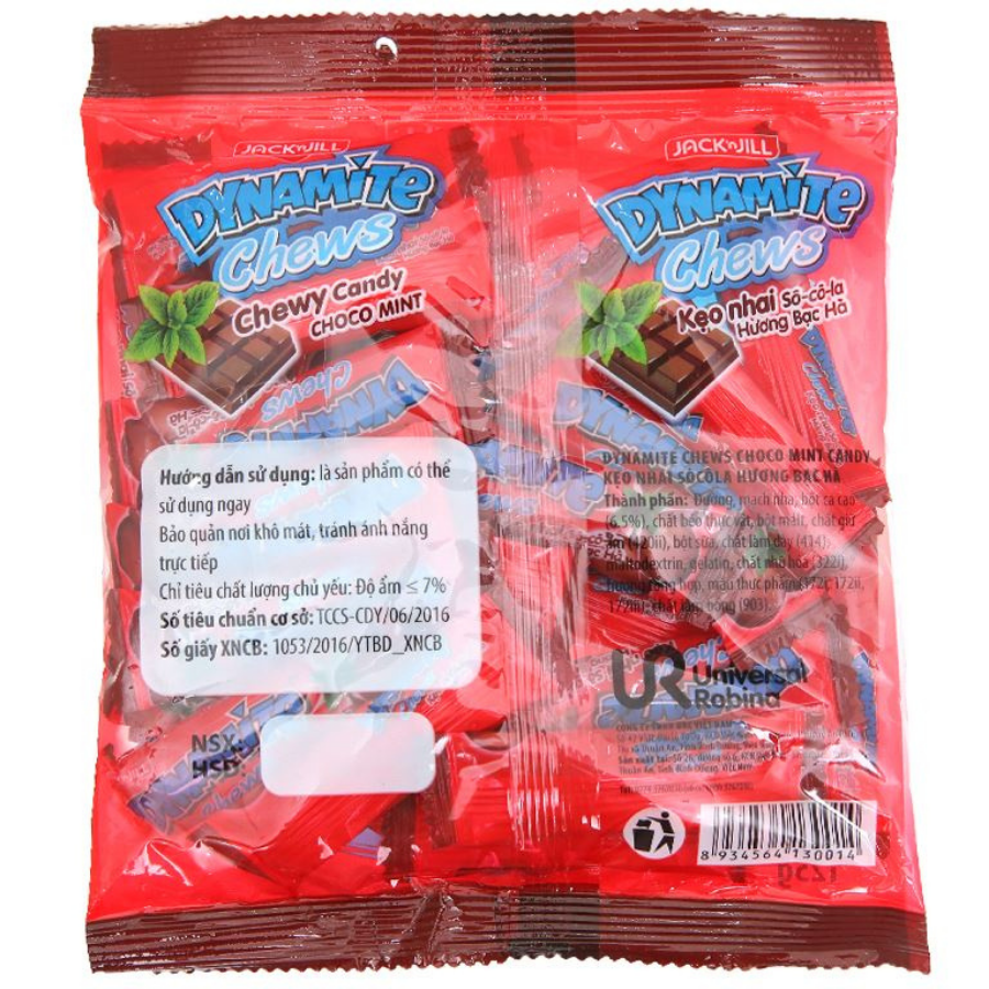 Dynamite Chews Chocolate Mint Filling 125g x 36 Bags