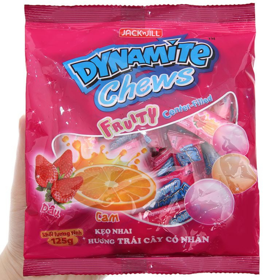 Dynamite Chews Fruit Filling Fruit 125g x 36 Bags