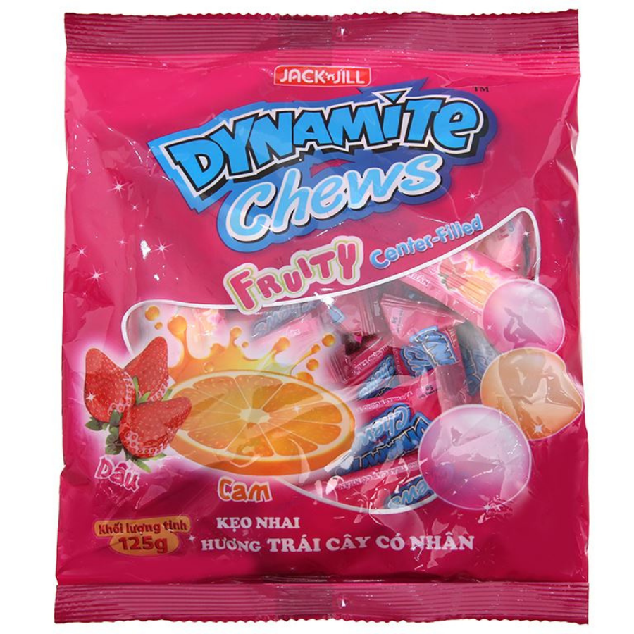 Dynamite Chews Fruit Filling Fruit 125g x 36 Bags