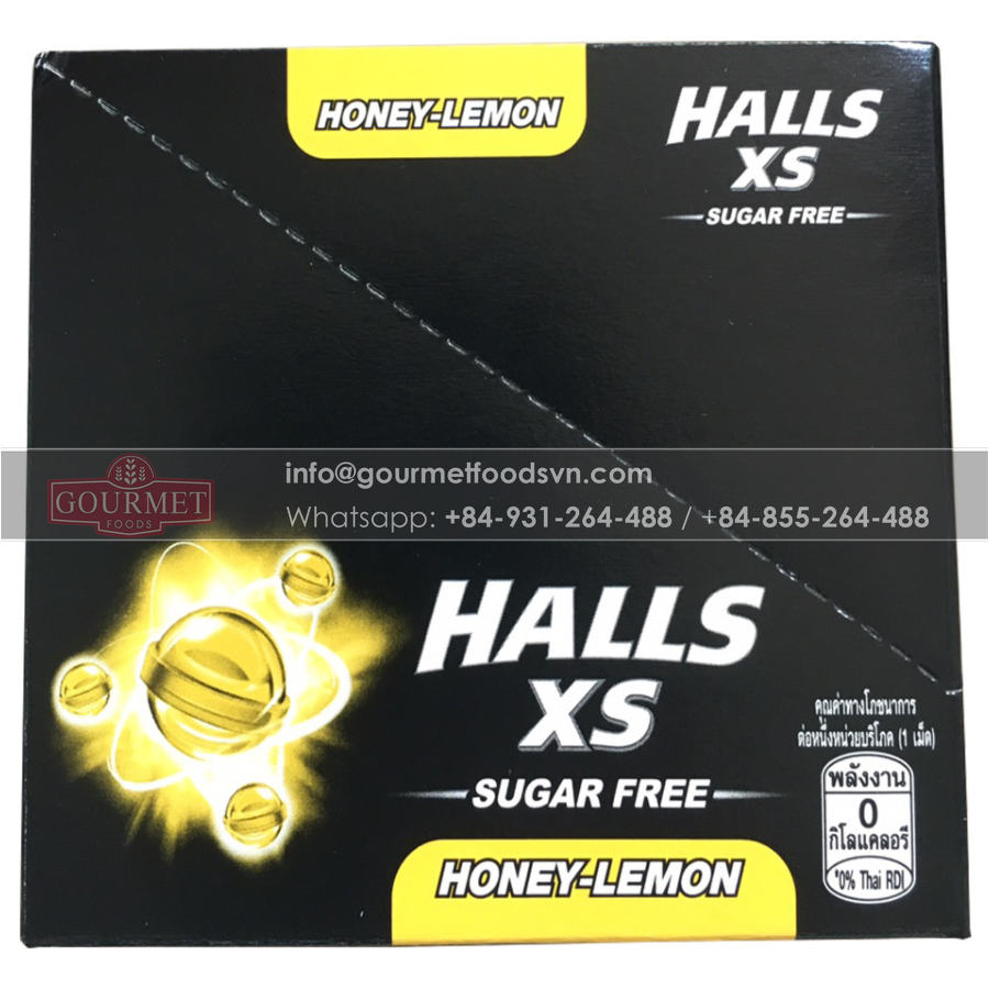 Halls XS Honey Lemon Sugar Free 180g x 24 Displays