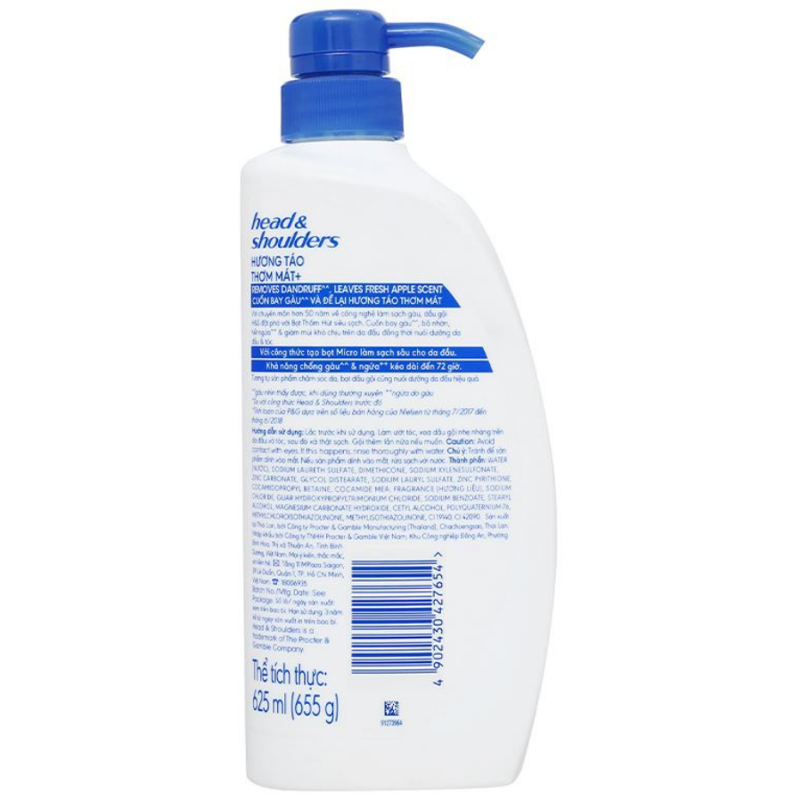 Head & Shoulders Apple Fresh Shampoo 625ml x 6 Bottles
