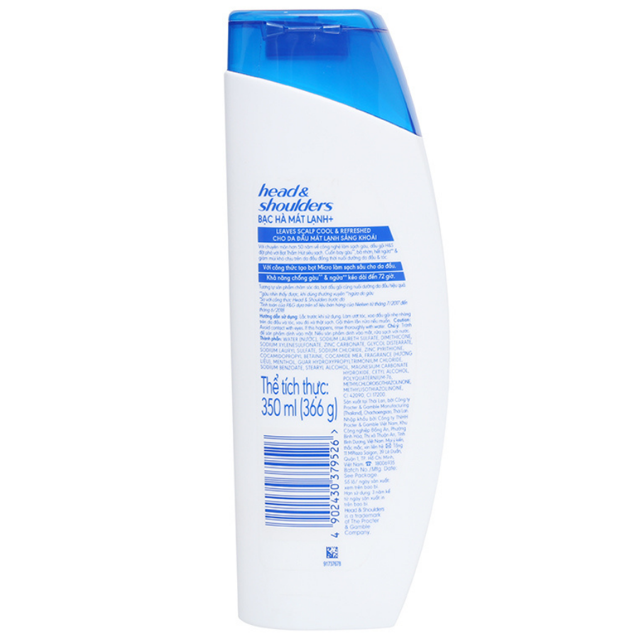 Head & Shoulders Cool Menthol 350ml x 24 Bottles