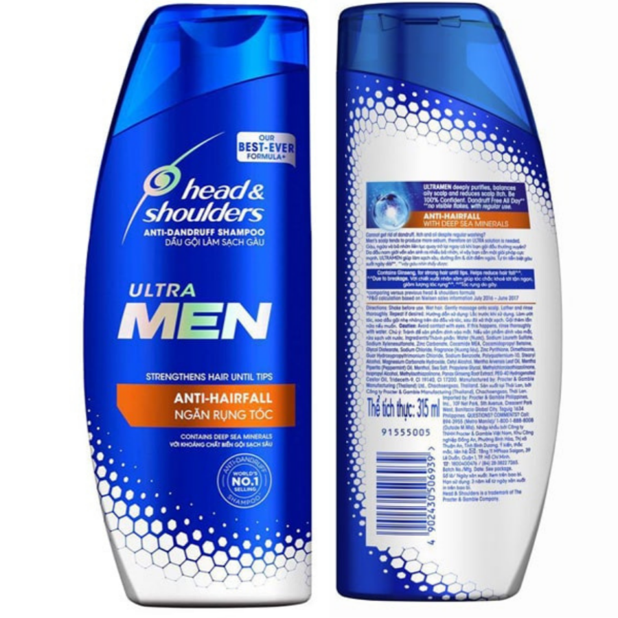 Head & Shoulders Ultra Men Anti Hair Fall 315ml x 12 Bottles
