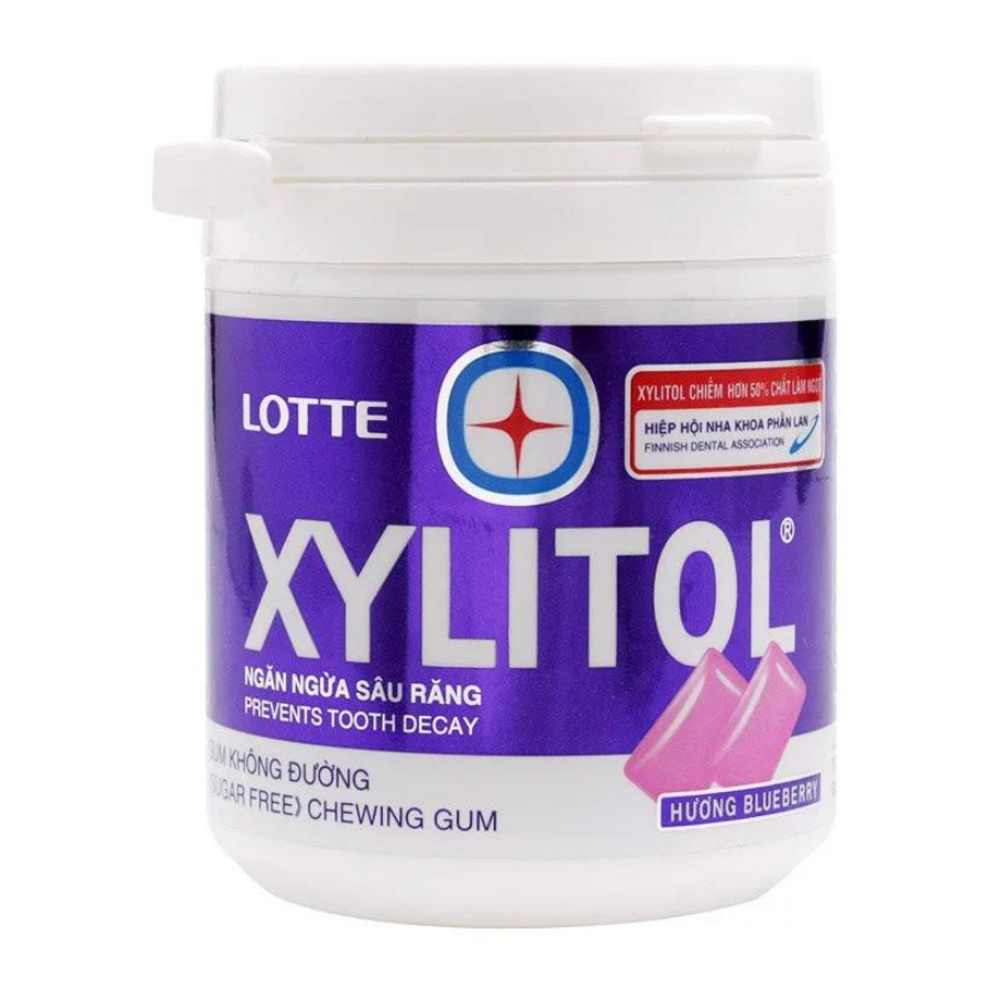 Lotte Xylitol Blueberry Mint Gum 145g x 6 Jars x 6 Boxes