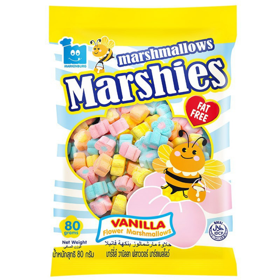 Marshies Vanilla Flower Marshmallow 80g x 24 Bags