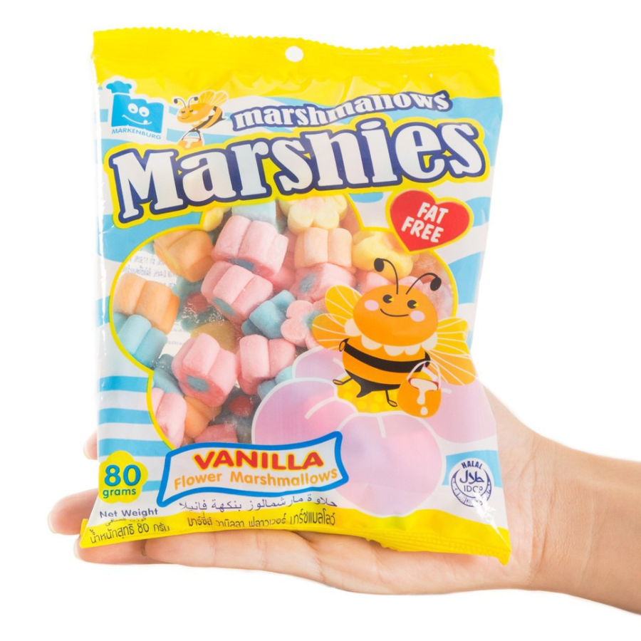 Marshies Vanilla Flower Marshmallow 80g x 24 Bags