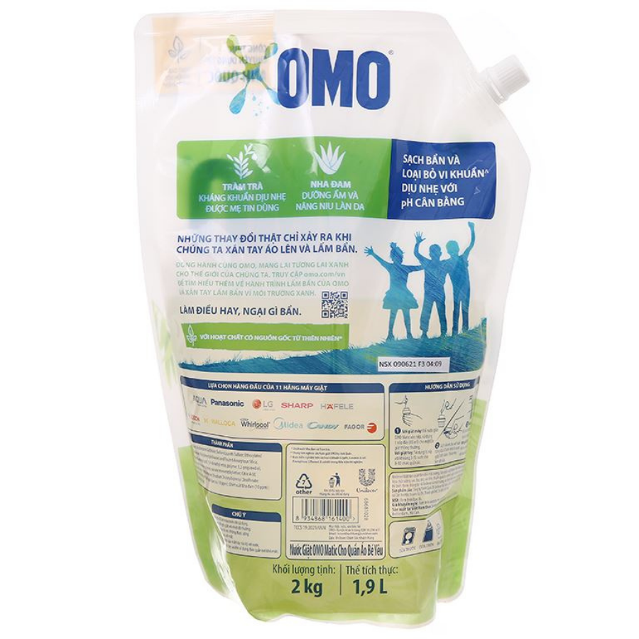 OMO Matic Baby Laundry Detergent 2kg x 4 Bags