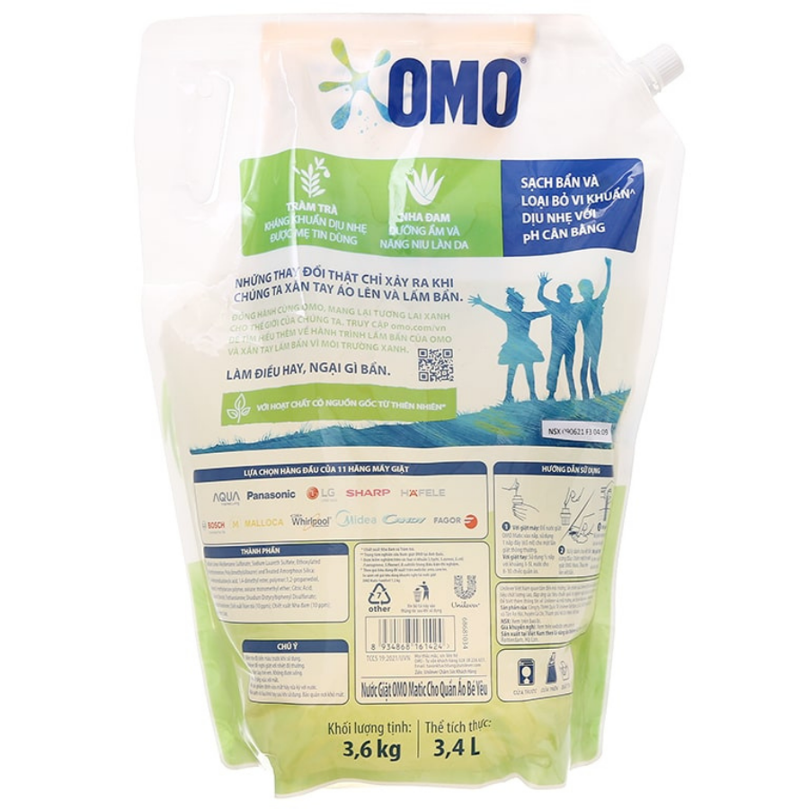 OMO Matic Baby Laundry Detergent 3.6kg x 4 Bags