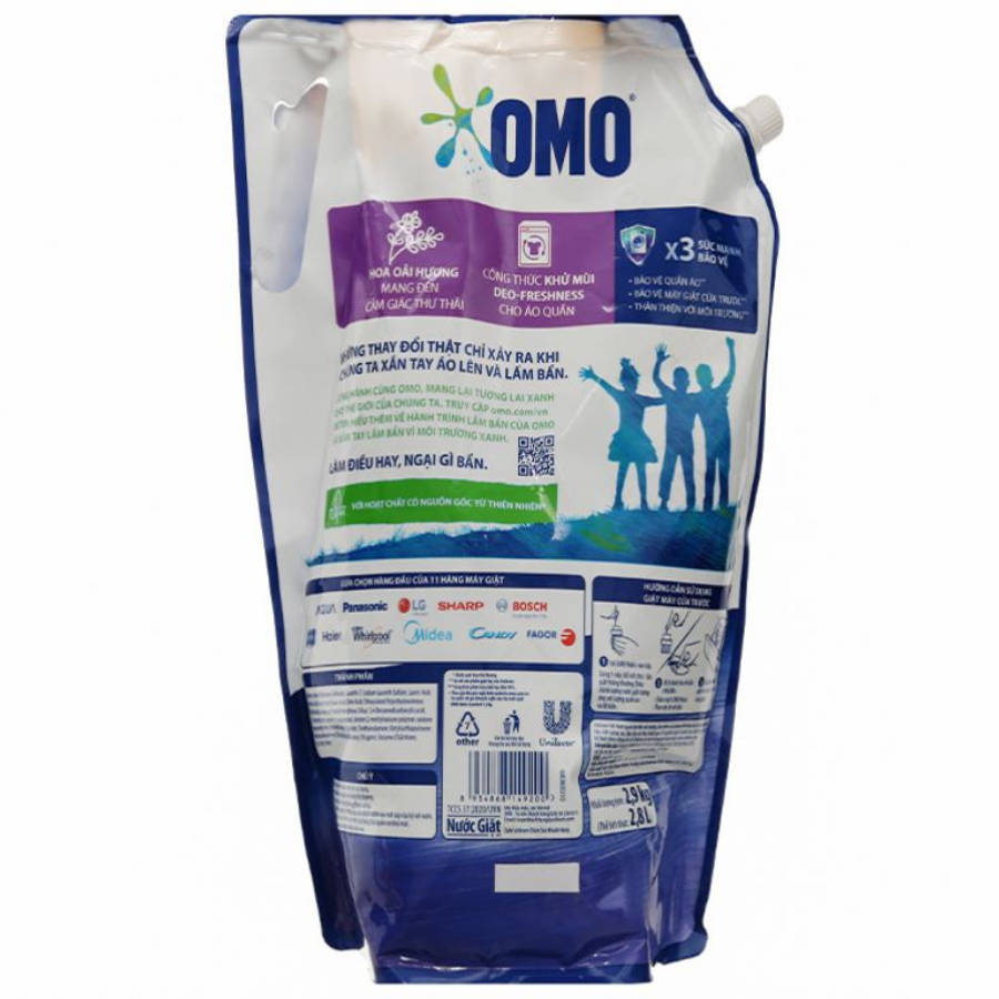 OMO Matic Deodorant Relax Front Load Detergent Liquid 2.9kg x 4 Bags