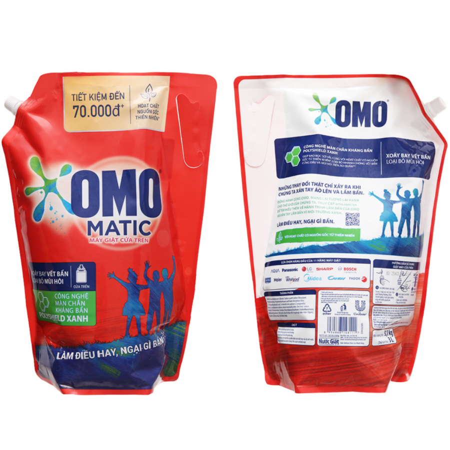 OMO Matic Bag Top Load Detergent Liquid 3.1kg x 4 Bags