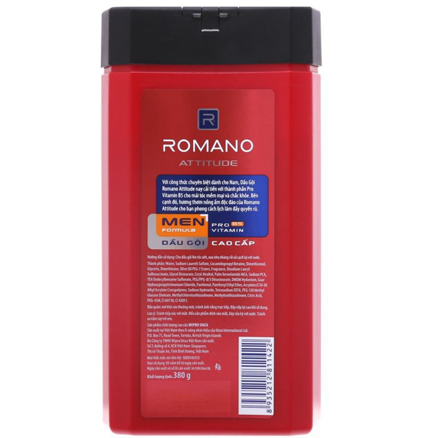 Romano Attitude Shampoo 380g x 12 Bottles