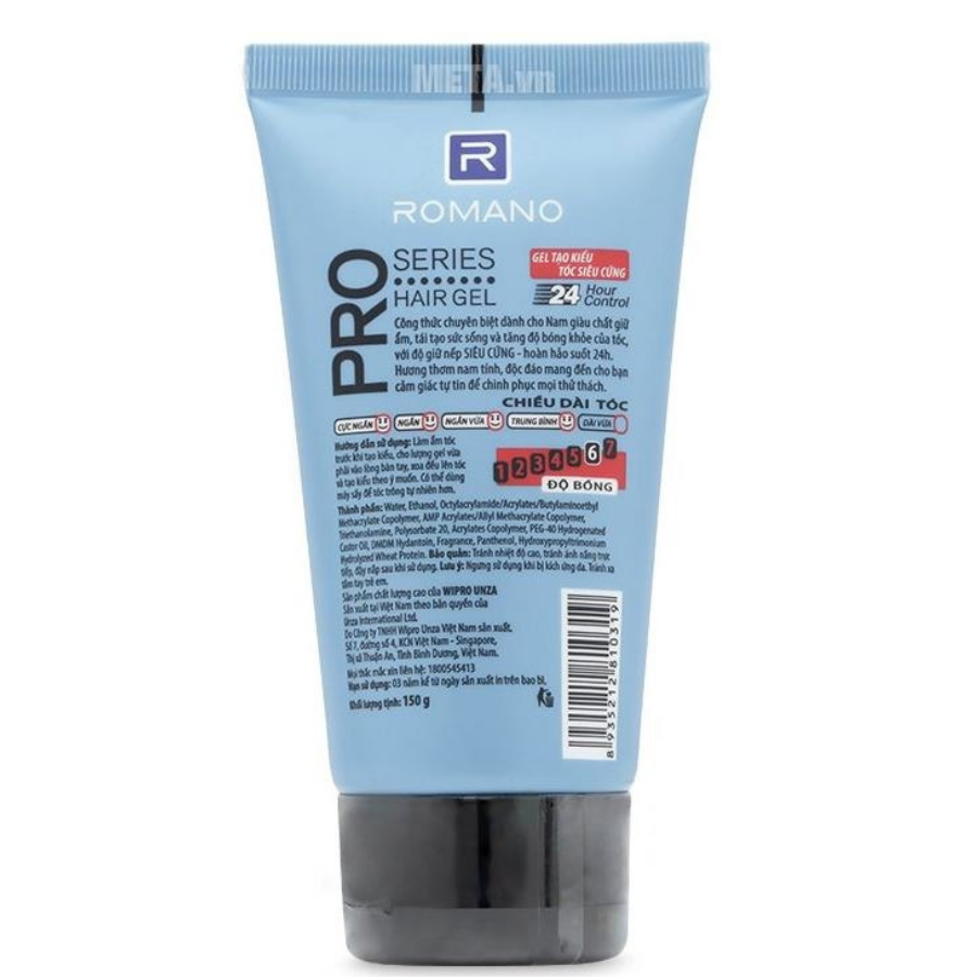 Romano PRO Series Hair Gel 150g x 48 Tubes