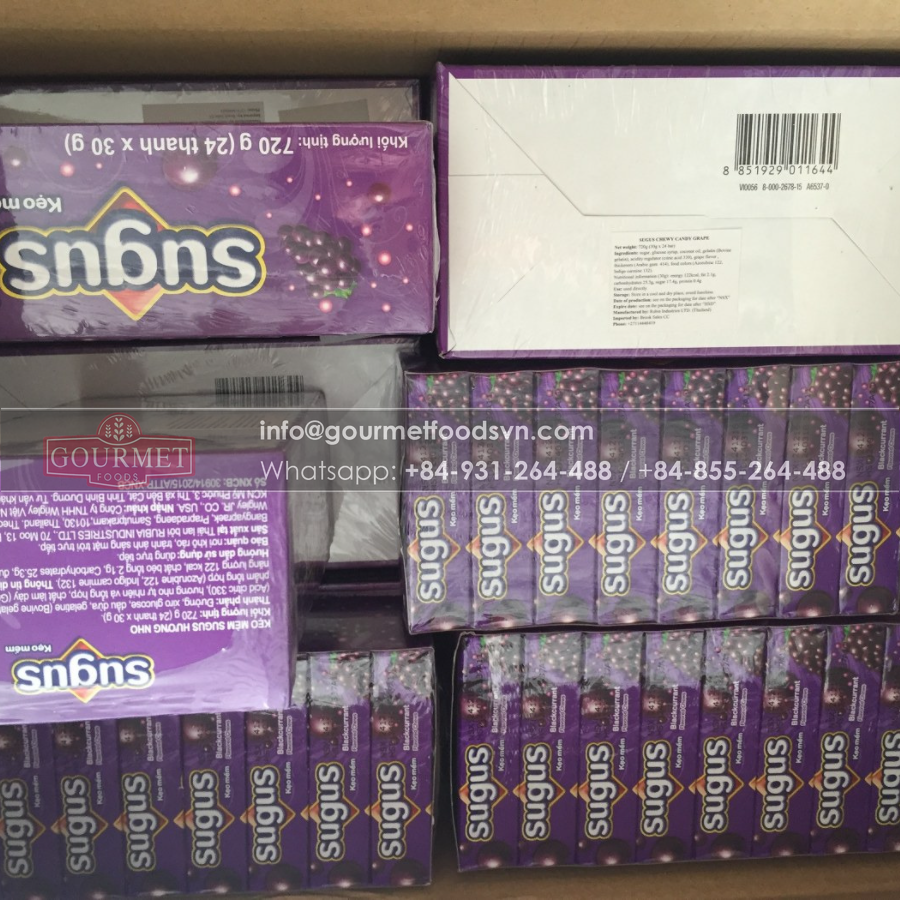 Sugus Candy Blackcurrant Flavored Chews 720g x 24 Boxes