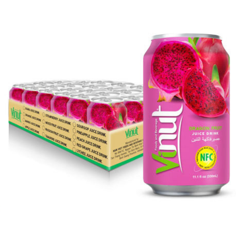 Vinut Dragon Fruit Juice Drink 330ml x 24 Cans