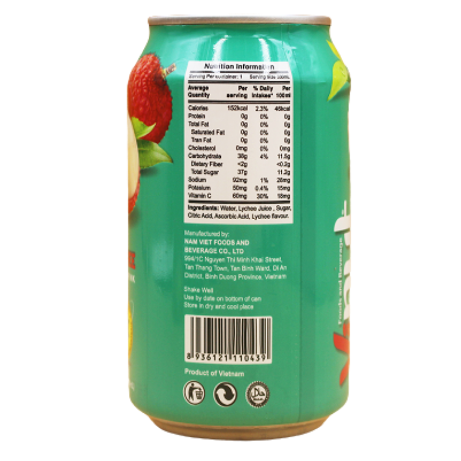 Vinut Lychee Juice Drink 330ml x 24 Cans