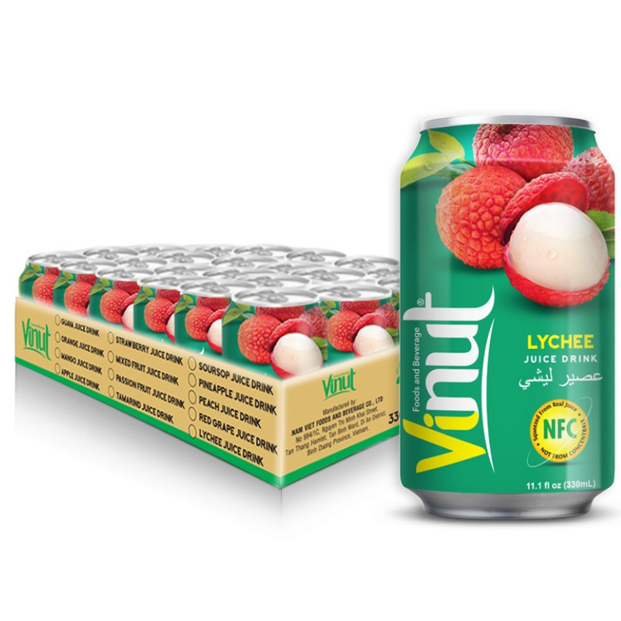 Vinut Lychee Juice Drink 330ml x 24 Cans