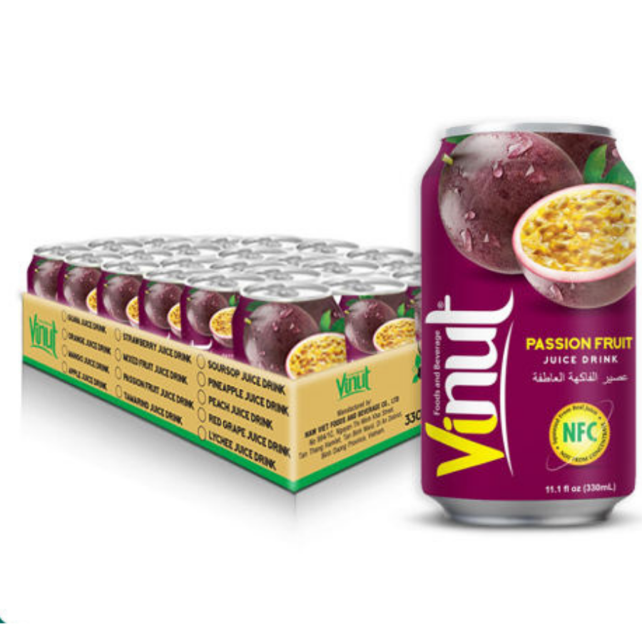 Vinut Passion Fruit Juice Drink 330ml x 24 Cans