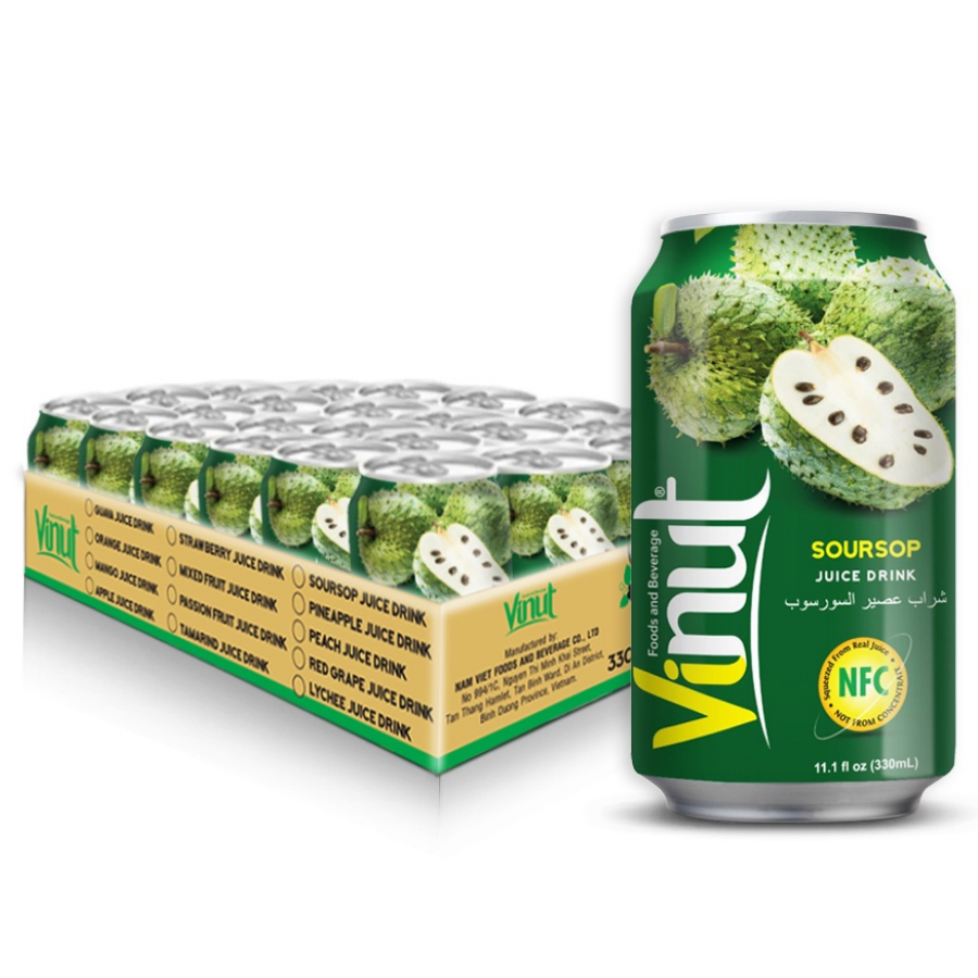 Vinut Soursop Juice Drink 330ml x 24 Cans