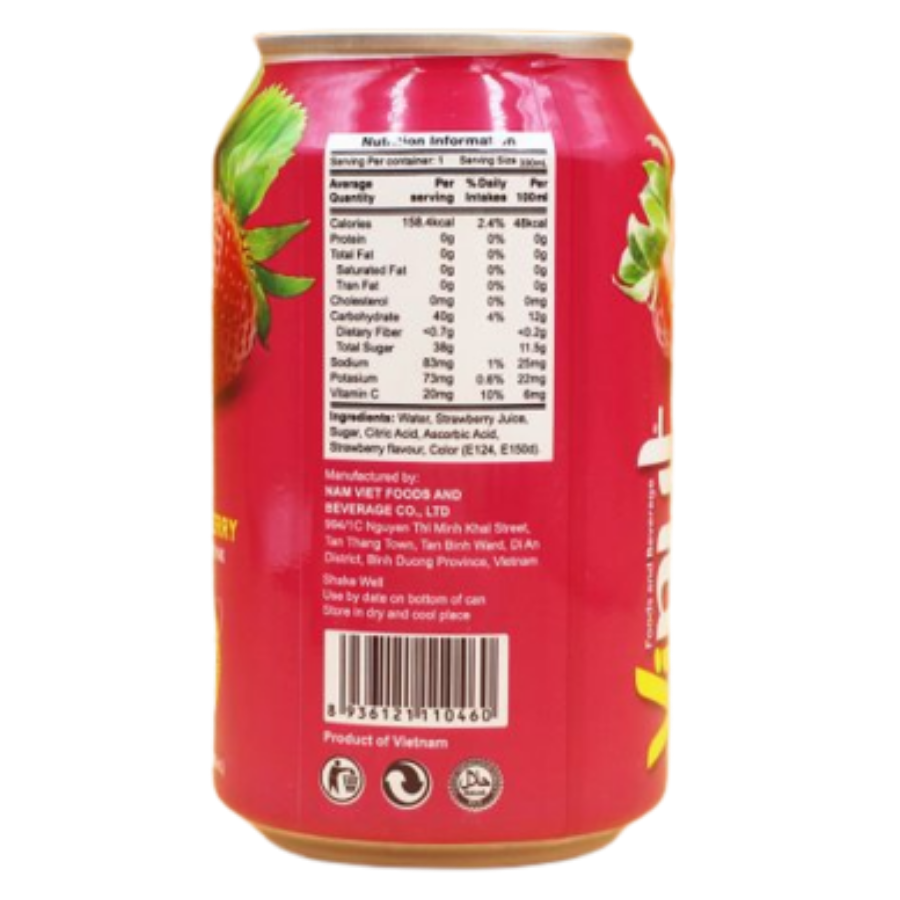 Vinut Strawberry Juice Drink 330ml x 24 Cans